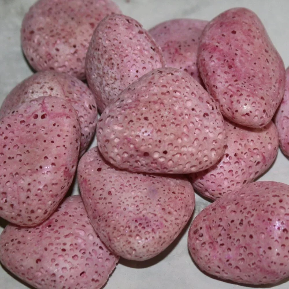 HAND CRAFTED 2 Rose Aroma Stones Aromatherapy Essential Oil Diffuser Pair